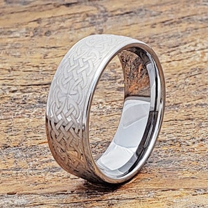 Tungsten ring, mens wedding band, celtic wedding band, mens celtic ring, celtic wedding ring, celtic ring, celtic knot ring, tungsten band