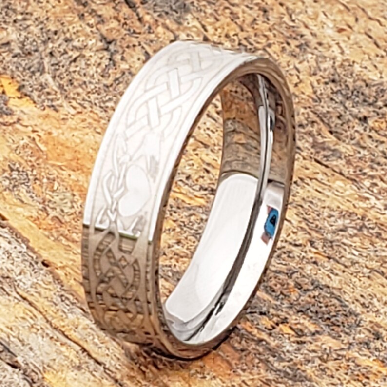 Claddagh Ring Mens Tungsten Wedding Band Tungsten Ring Etsy