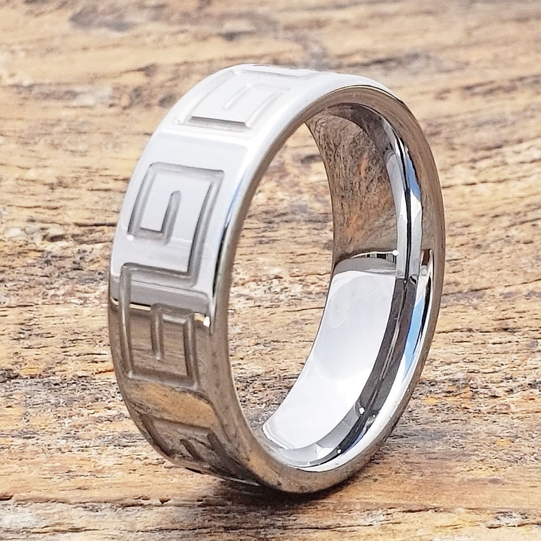 Anello Uomo Tungsteno Madreperla Abalone E Legno