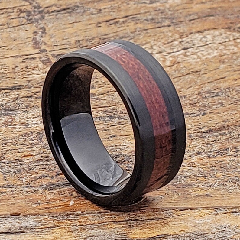 Whiskey Barrel Ring Wood Wedding Band Mens Wedding Band Etsy