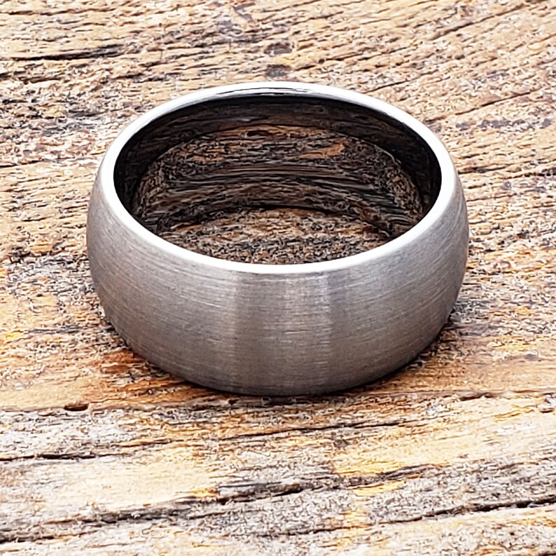 Anniversary Ring Tungsten Wedding Rings for Men Matte Mens Ring Brushed Ring Mens Wedding Band Tungsten Ring Gift Silver Wedding Band