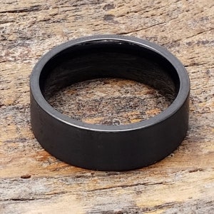 Tungsten ring, black tungsten ring, flat wedding band, matte black ring, matte wedding ring, mens tungsten ring, black tungsten wedding band image 7