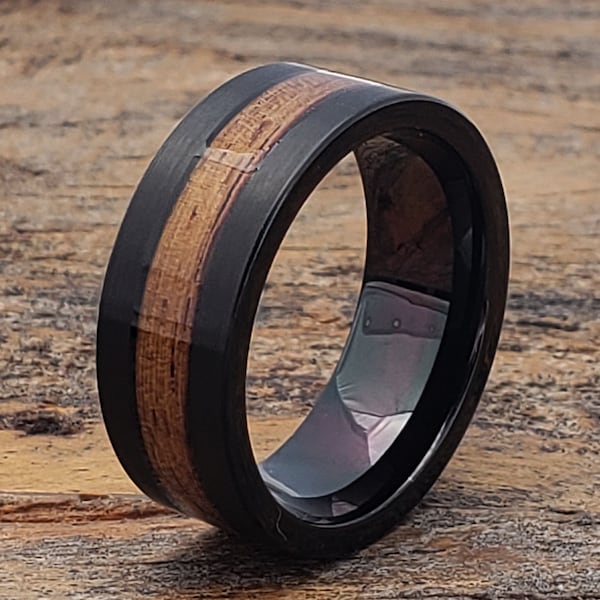 Tungsten ring, matte black ring, black tungsten ring, mens wedding ring, tungsten band, mens engagement band, mens tungsten unique mens ring