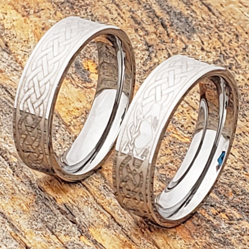 Claddagh Ring Mens Tungsten Wedding Band Tungsten Ring Etsy