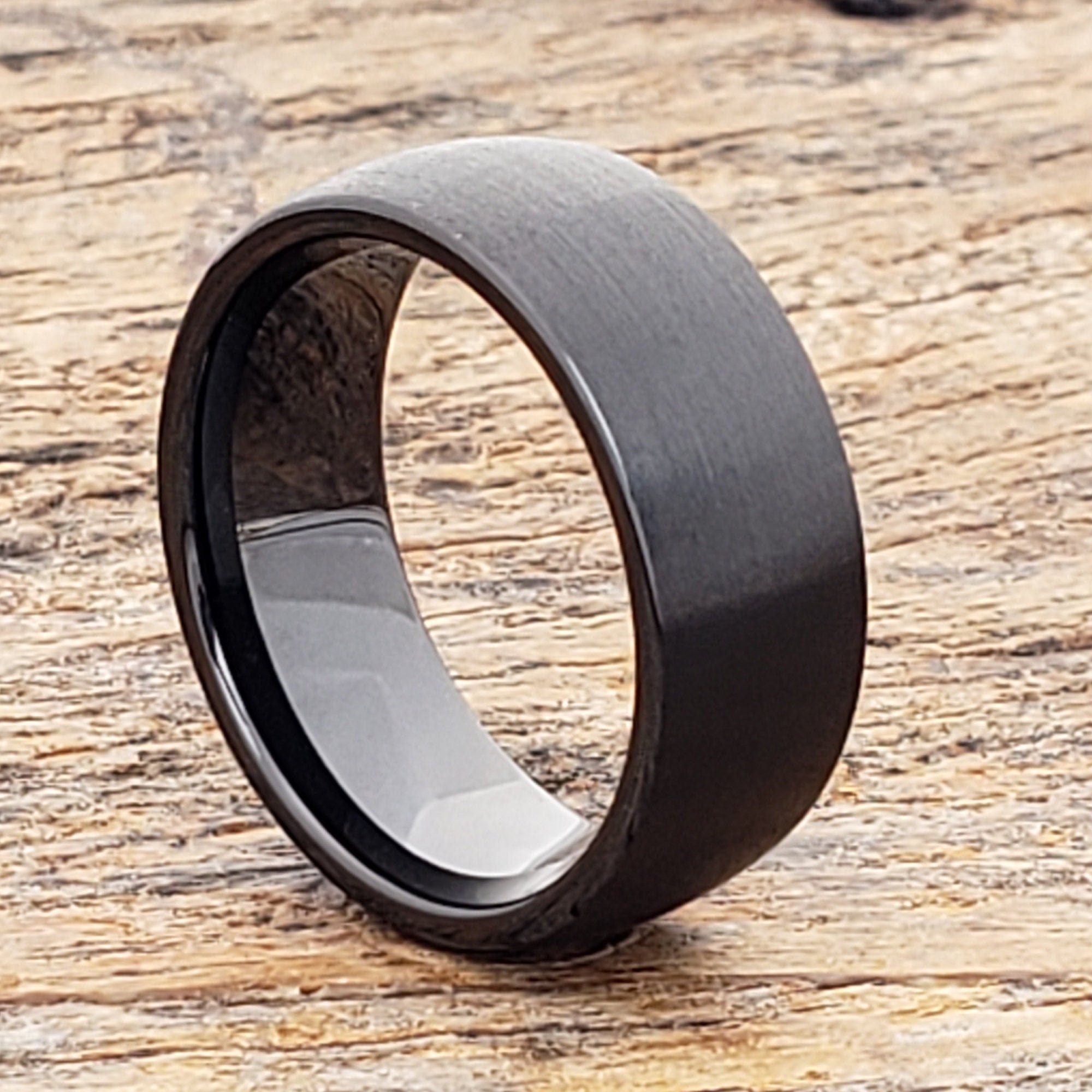 Epinki Mens Ceramic Ring Polished Brushed Matte Beveled Edge Band Black Wedding Ring Epinki Mens Ceramic Ring Polished Brushed Matte Beveled Edge Band Black Wedding Ring