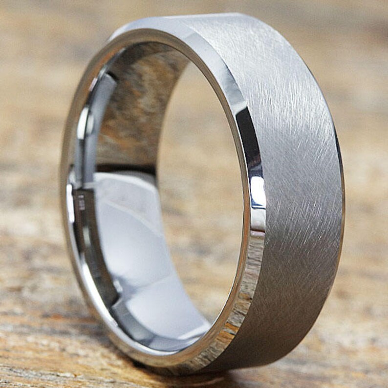 Tungsten Wedding Band Engagement Gift Matte Wedding Band Engagement Band Promise Ring Brushed Mens Wedding Band Tungsten Carbide Ring