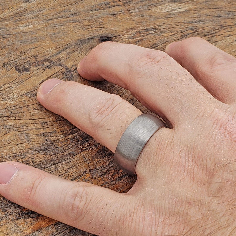 Anniversary Ring Tungsten Wedding Rings for Men Matte Mens Ring Brushed Ring Mens Wedding Band Tungsten Ring Gift Silver Wedding Band