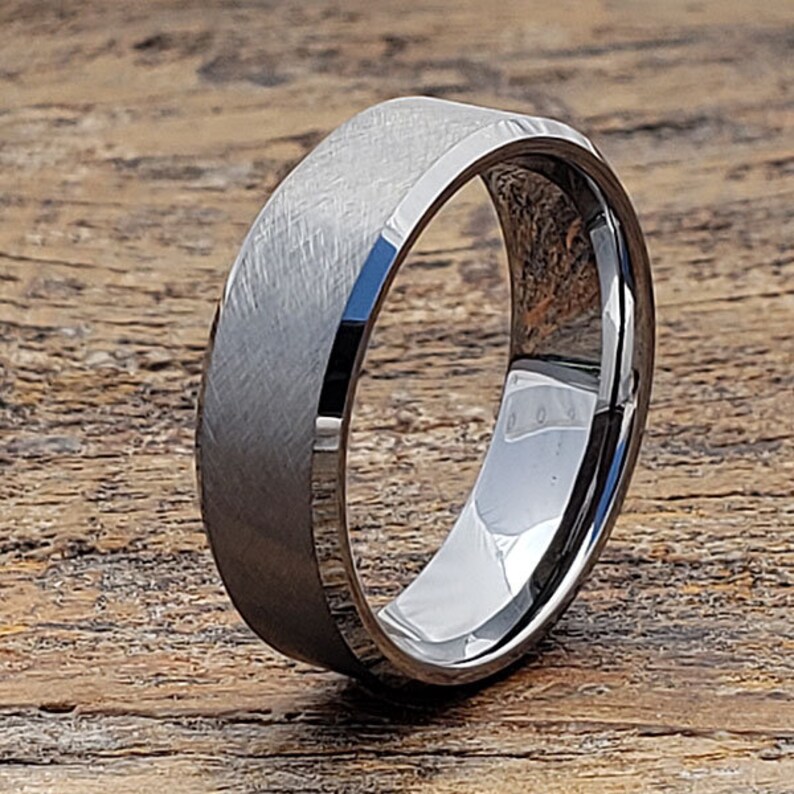 Tungsten Wedding Band Engagement Gift Matte Wedding Band Engagement Band Promise Ring Brushed Mens Wedding Band Tungsten Carbide Ring