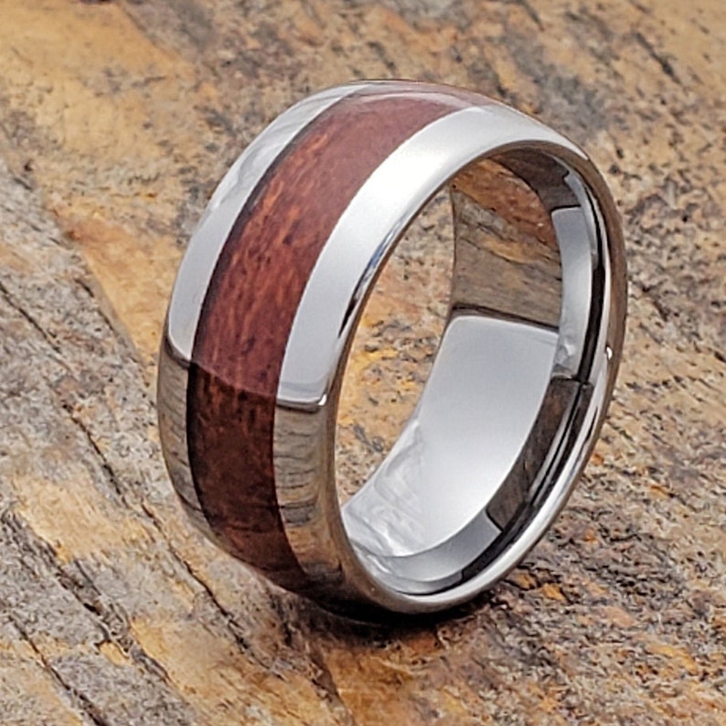 Mens Whiskey Barrel Ring Mens Wedding Band Mens Tungsten Etsy