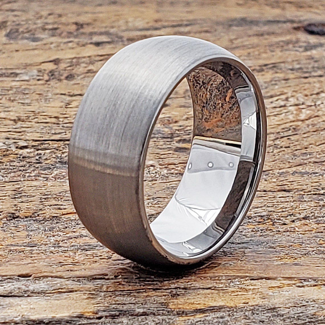 Gray Mens Ring Matte Wedding Ring Gift for Boyfriend Etsy
