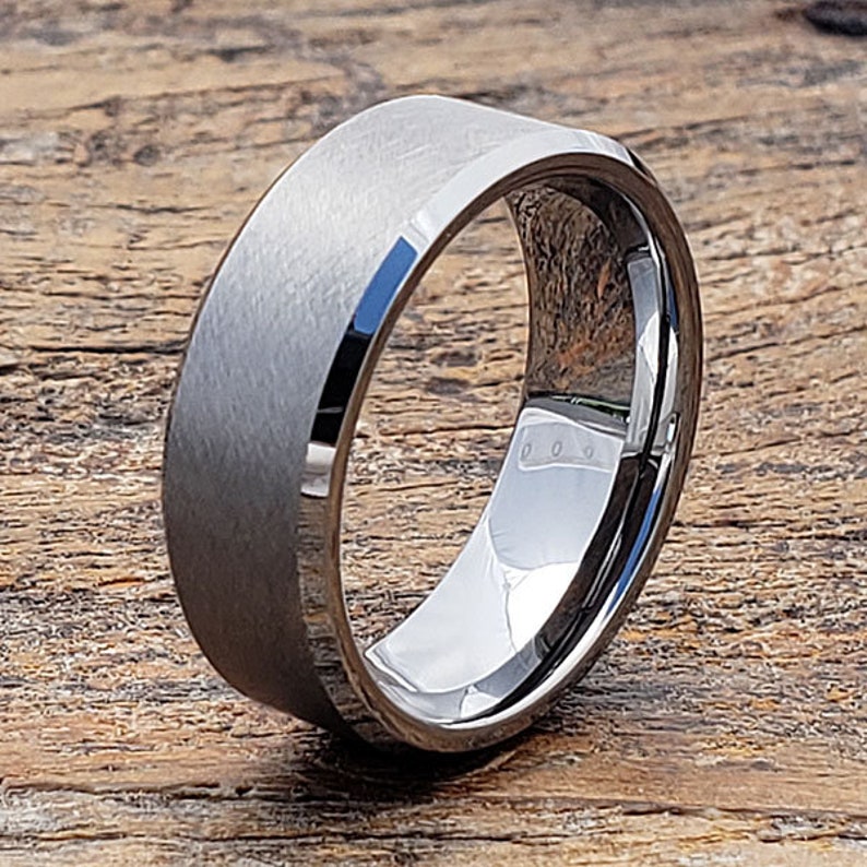 Tungsten Wedding Band Engagement Gift Matte Wedding Band Engagement Band Promise Ring Brushed Mens Wedding Band Tungsten Carbide Ring