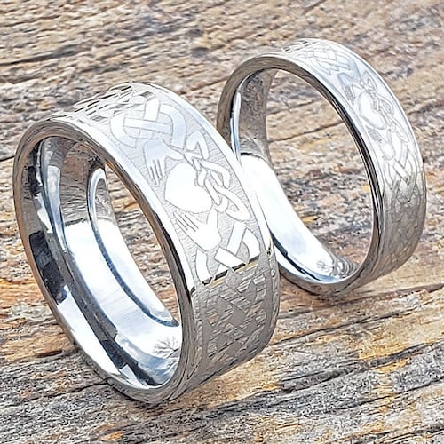 Anello In Tungsteno Intrecciato Argento - Fede Nuziale Uomo Con Intarsio Corda - Personalizzabile