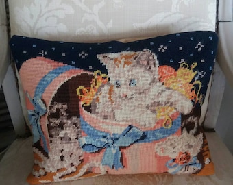 Vintage cat tapestry Cushion cover