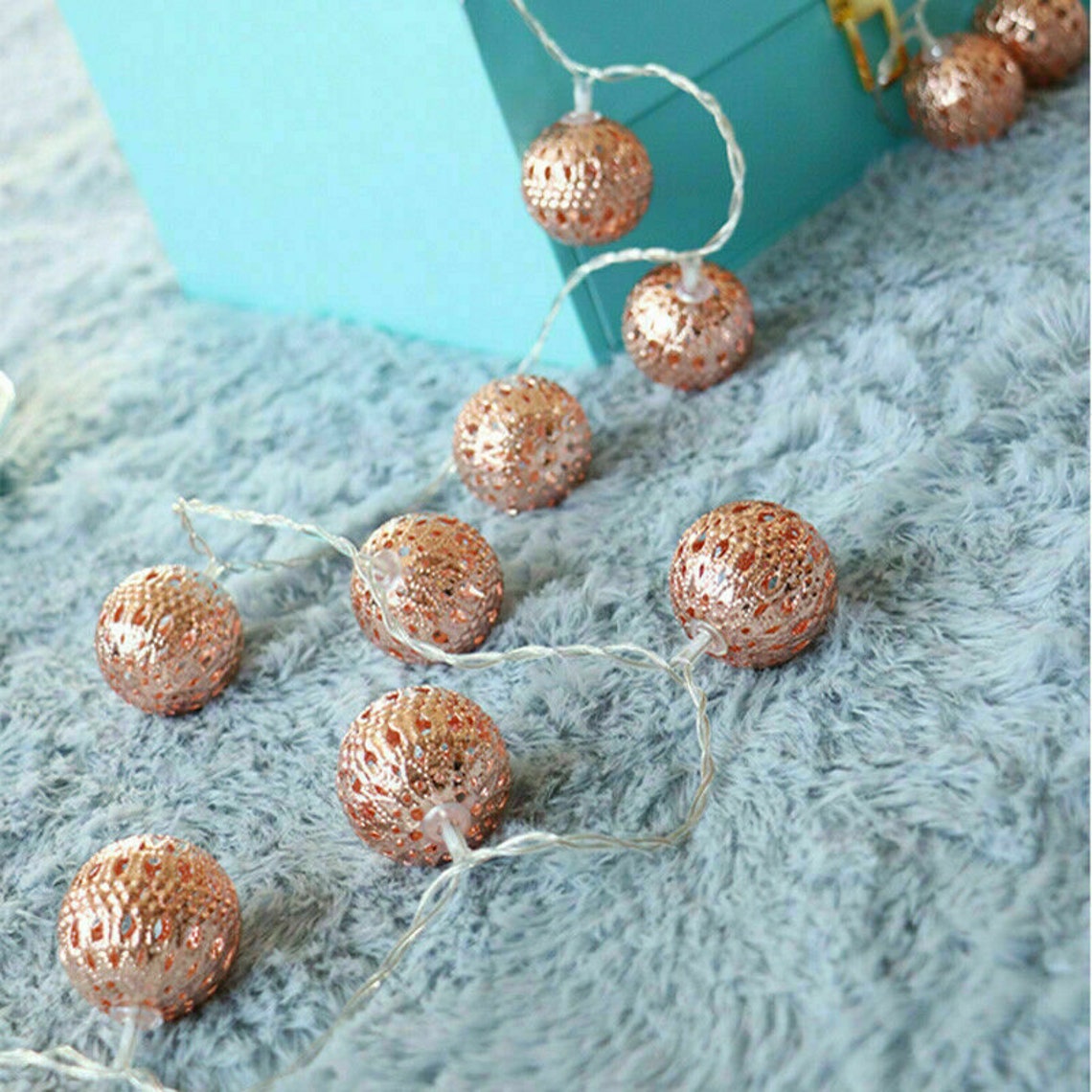 Rose Gold Fairy Lights Rose Gold String Lights Moroccan Etsy