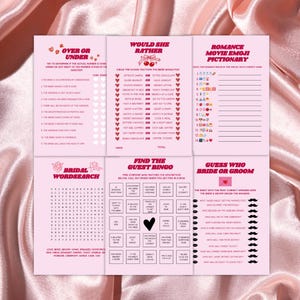 Bridal Shower Games Bundle, Modern Bridal Shower Games, Bridal Shower Game Pack, Fully Editable Download