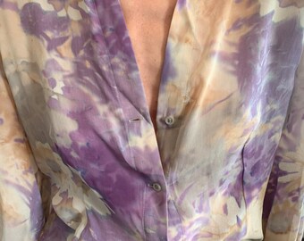 Top / Blouse En Soie Cerruti 1881 Femme - Taille M, Couleur Crème, Rayures - Occasion Parfait état