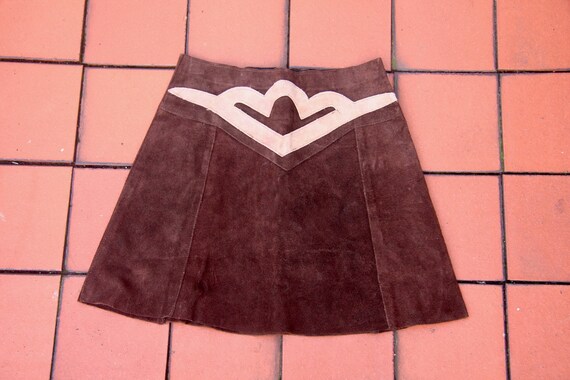 Vintage Chelsea Girl Suede Mini Skirt Mod/Hippy 60