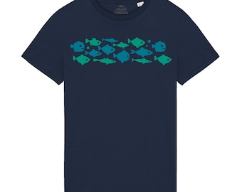 Men’s T-Shirt 100% Organic Cotton Fish Fishing Design Tshirt Tee Shirt Trendy Funny