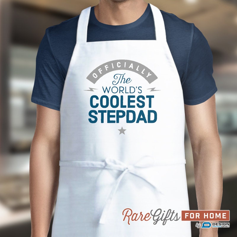 Image of Stepdad Gift, Cooking Gift For Stepdad, Coolest Birthday, Funny Apron, Stepdad’S in The Kitchen, Personalized