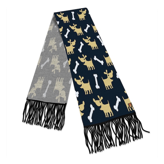 Scarf With Dog Design for Men or Women Funny Dog Scarves Gift Idea