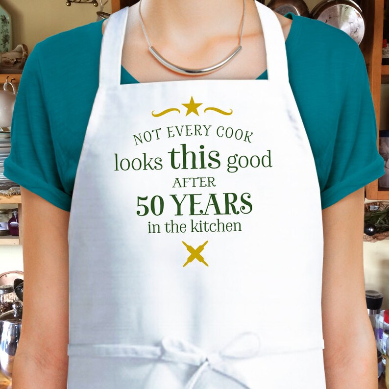 50th Birthday Cooking Gift Custom Apron 50th Birthday Gift Etsy