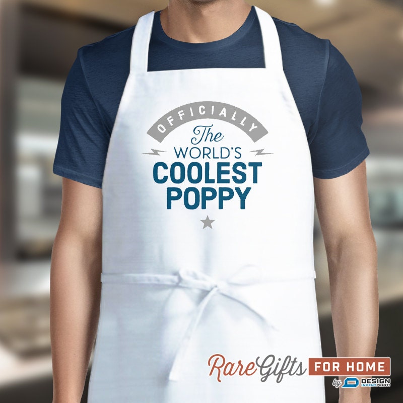 Image of Poppy Gift, Birthday, Coolest Poppy, Funny Apron, Cooking Gift For Poppy’S in The Kitchen, Personalized