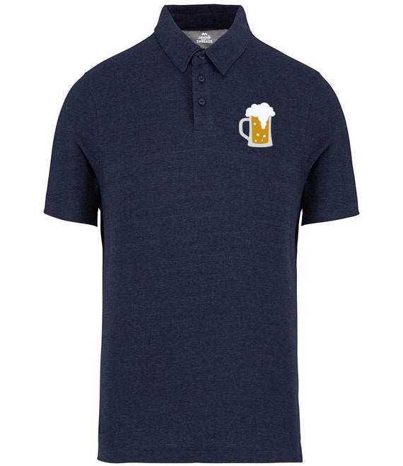 Mens Polo Shirt With Beer Drinking Design T shirt Tshirt Tee Shirt Trendy Funny Recycled Cotton Polyester Etsy