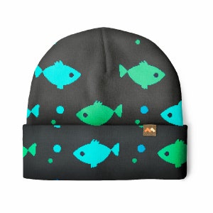 Fisch Beanie Mütze: Lustiges Angelgeschenk