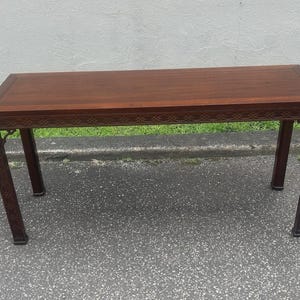 Kindel Chinese Chippendale Fretwork Carved Mahogany Sofa Table (Shipping not included)