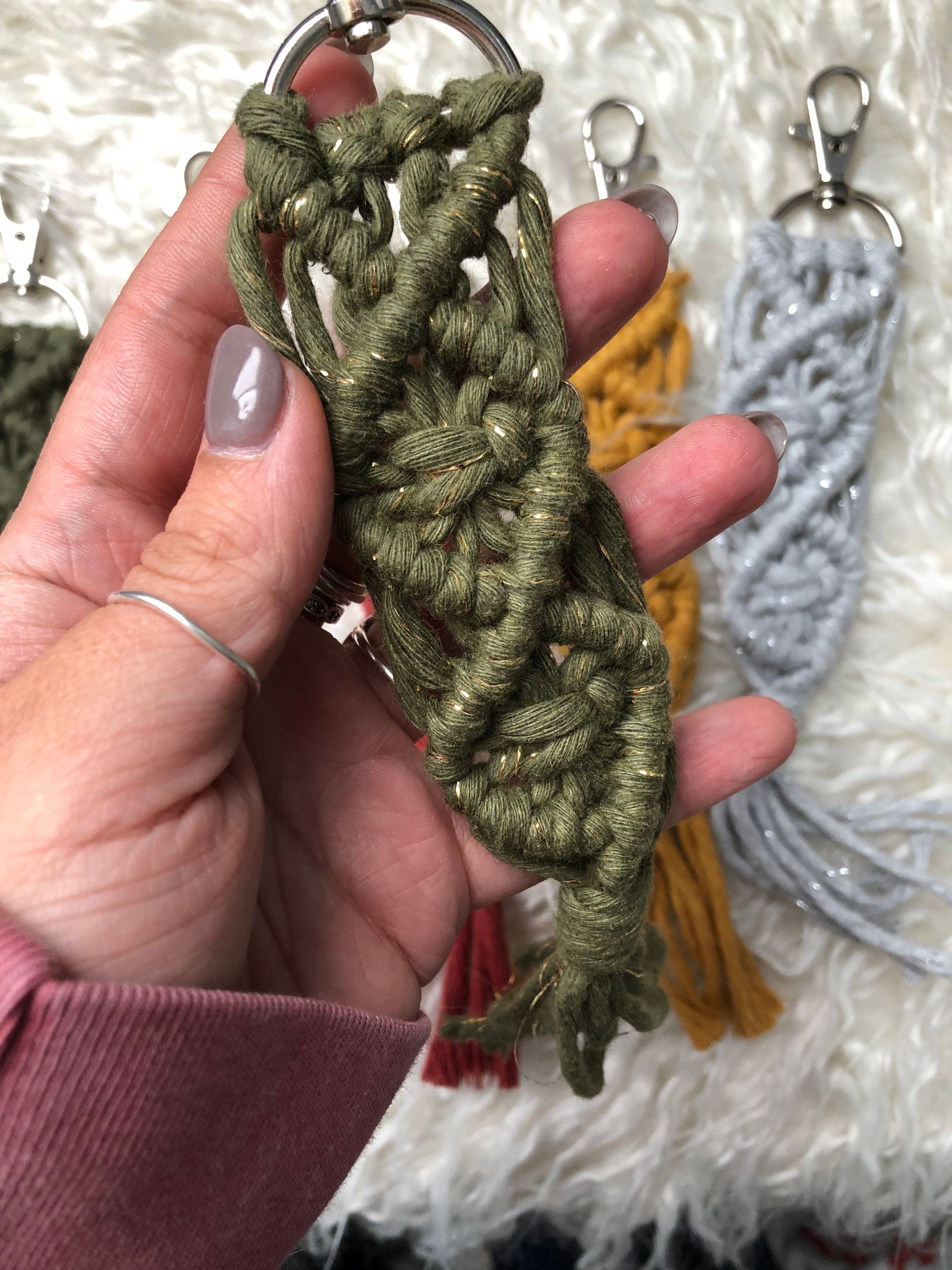 Macrame Keychains Macrame Key Fob Etsy