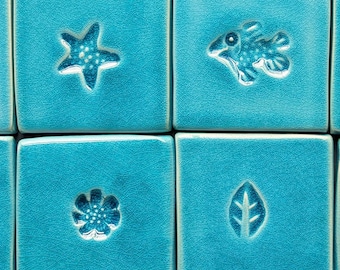 Little turquoise impression tiles