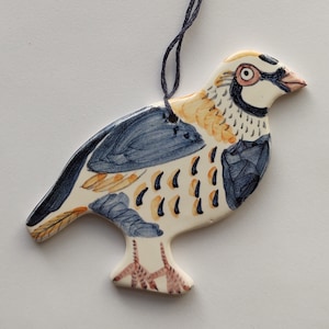 Décorations d'oiseaux en céramique Partridge