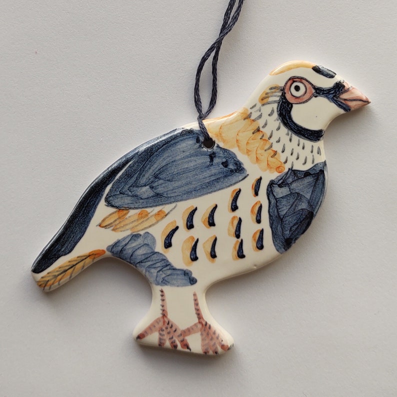 Décorations d'oiseaux en céramique Partridge