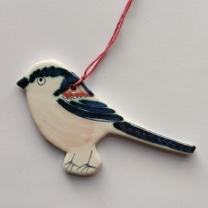 Décorations d'oiseaux en céramique Long Tailed Tit