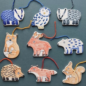 Woodland Creatures ceramic hang up decorations image 1