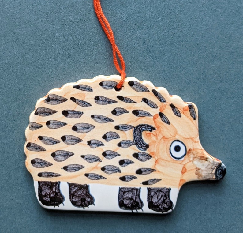 Woodland Creatures ceramic hang up decorations hedgehog