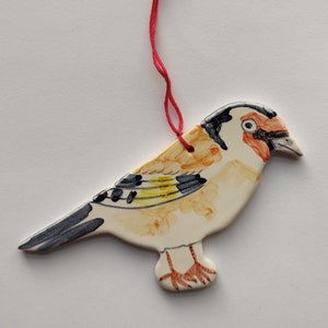 Décorations d'oiseaux en céramique Goldfinch