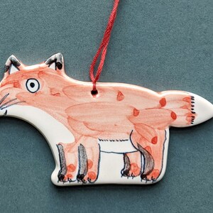 Woodland Creatures ceramic hang up decorations standing fox
