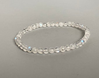 Rainbow Moonstone Small Bead Bracelet