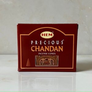 Hem Precious Chandan Cone Incense, 10 Cone Box