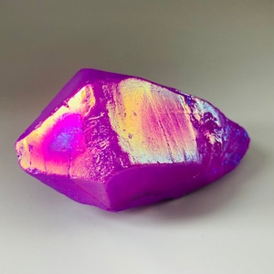 Purple Aura Quartz Points, Large Rainbow Aura Points