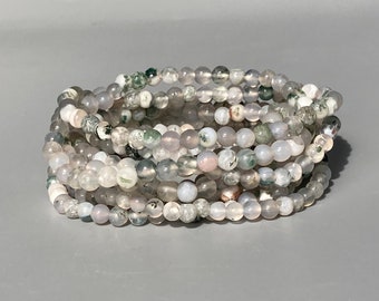 Tree Agate Small Bead Bracelet