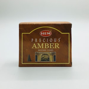 Hem Precious Amber Incense Cones, 10 Cone Box