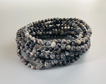 Black Moonstone Small Bead Bracelet