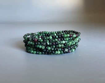 Ruby Zoisite Small Bead Bracelet