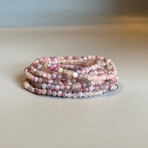 Pink Tourmaline Small Bead Bracelet
