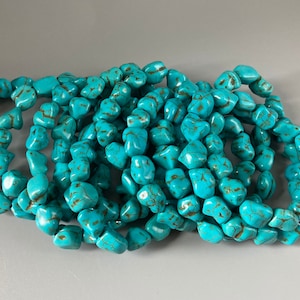 Howlite Turquoise Chunky Nugget Bracelet
