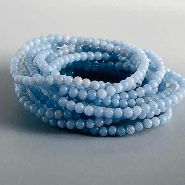 Angelite Small Bead Bracelet