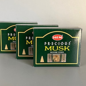Hem Precious Musk Cone Incense, 10 Cone Box