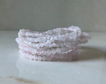 Faceted Rose Quartz Small Bead Bracelet